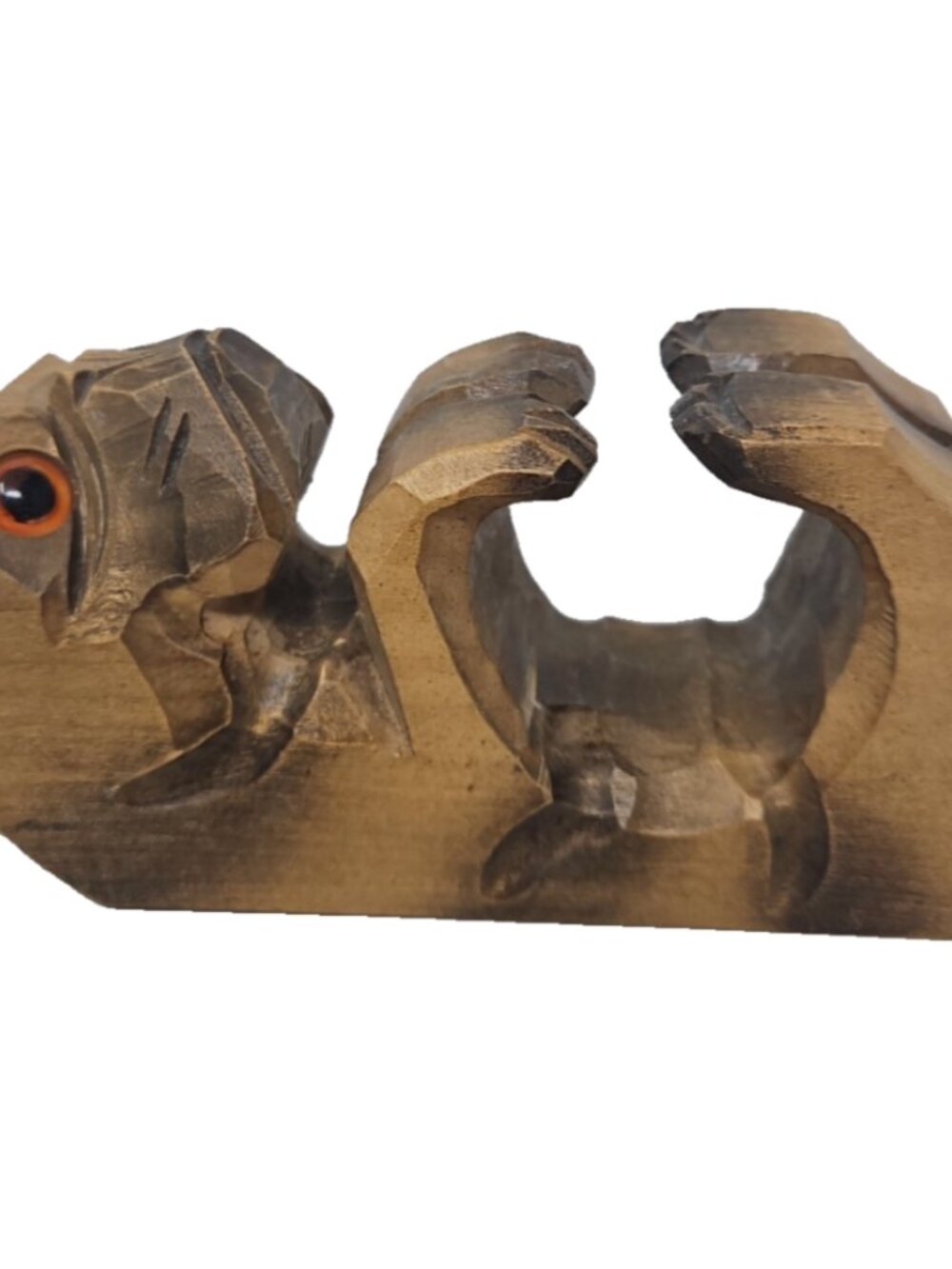 Antique Carved Wood Bulldog Boston Terrier Boxer Wall Hook German Black Forest